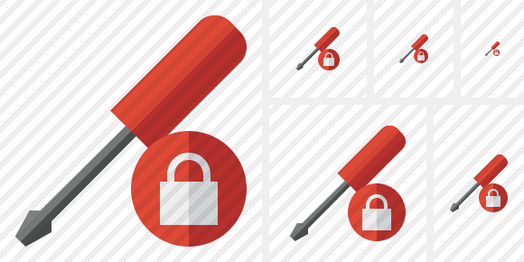 Screwdriver Lock Symbol