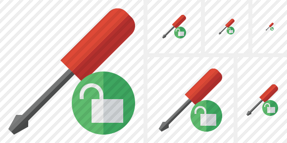 Screwdriver Unlock Symbol Screwdriver Unlock Symbol