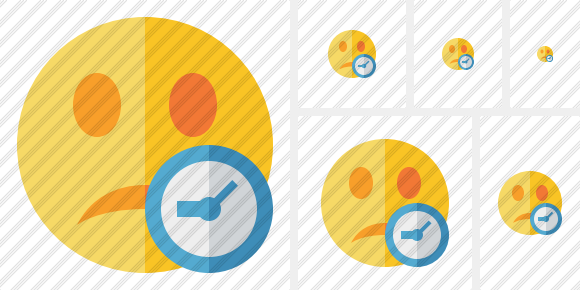 Smile Unhappy Clock Symbol Smile Unhappy Clock Symbol