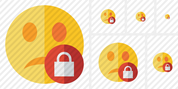 Smile Unhappy Lock Symbol Smile Unhappy Lock Symbol