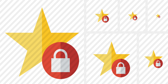 Star Lock Icon Star Lock Icon