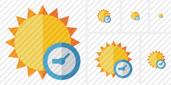 Sun Clock Icon Sun Clock Icon
