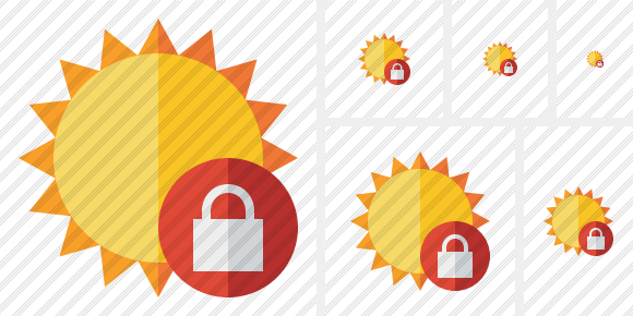 Sun Lock Icon Sun Lock Icon