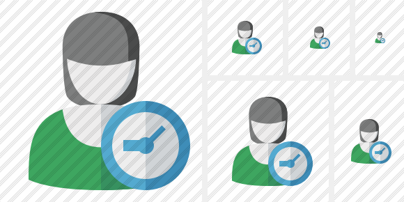 User Woman Clock Icon User Woman Clock Icon