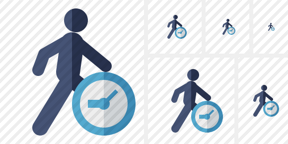 Walking Clock Symbol Walking Clock Symbol