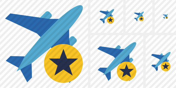 Airplane 2 Star Icon Airplane 2 Star Icon