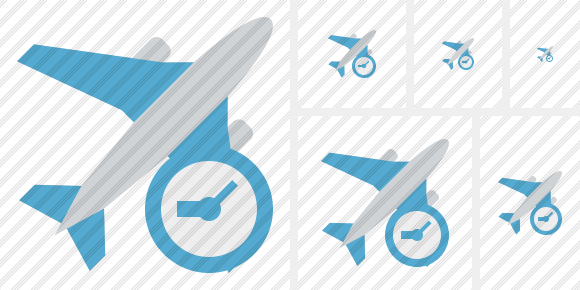 Airplane Clock Icon