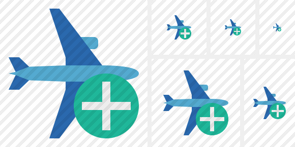 Airplane Horizontal 2 Add Icon