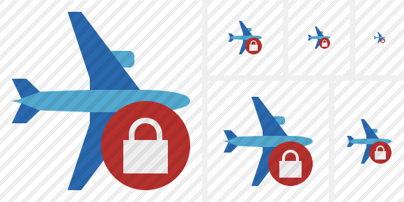 Airplane Horizontal 2 Lock Icon