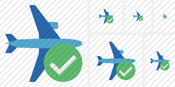 Airplane Horizontal 2 Ok Icon