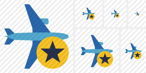 Airplane Horizontal 2 Star Symbol