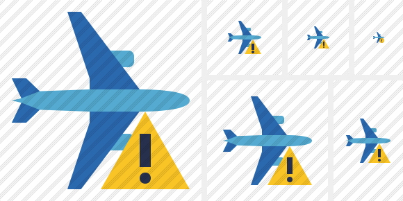 Icono Airplane Horizontal 2 Warning