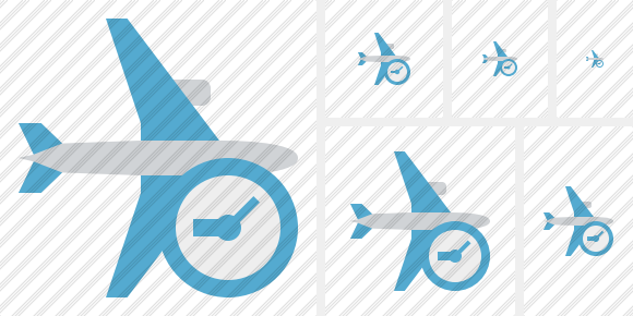 Airplane Horizontal Clock Icon