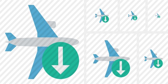 Airplane Horizontal Download Icon