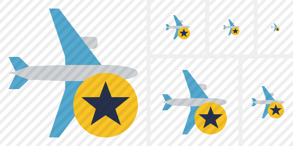 Icono Airplane Horizontal Star