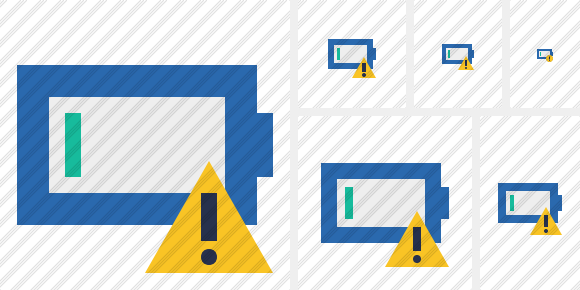 Иконка Разряженная батарейка Внимание