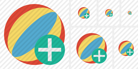 Beach Ball Add Icon Beach Ball Add Icon