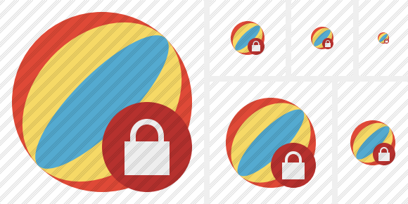 Beach Ball Lock Icon Beach Ball Lock Icon
