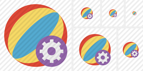 Beach Ball Settings Icon Beach Ball Settings Icon