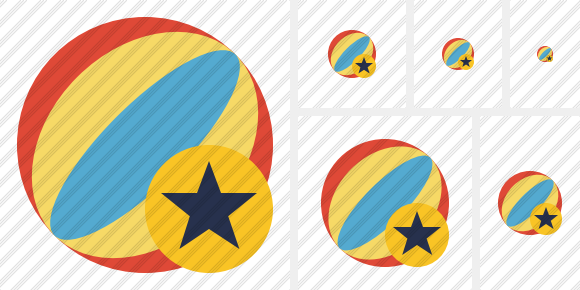 Beach Ball Star Icon Beach Ball Star Icon