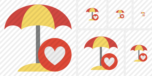 Beach Umbrella Favorites Icon