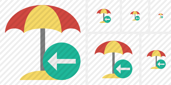 Beach Umbrella Previous Symbol