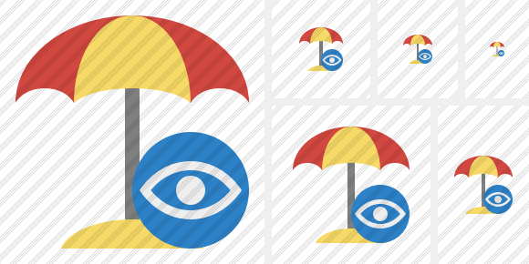 Beach Umbrella View Symbol