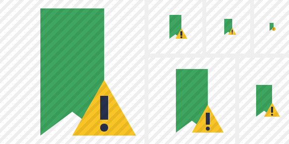 Icono Bookmark Green Warning