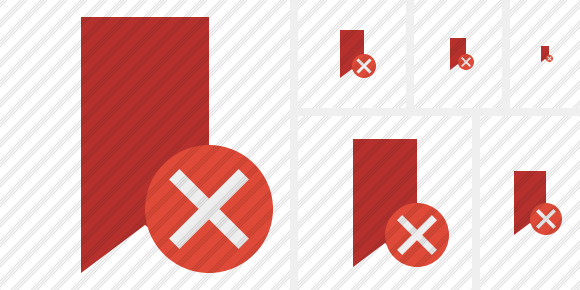 Bookmark Red Cancel Icon Bookmark Red Cancel Icon