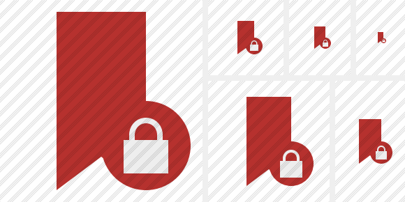 Bookmark Red Lock Icon Bookmark Red Lock Icon