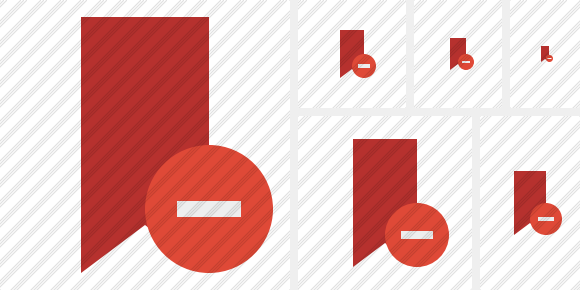 Bookmark Red Stop Icon Bookmark Red Stop Icon