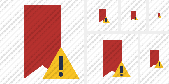 Bookmark Red Warning Icon Bookmark Red Warning Icon