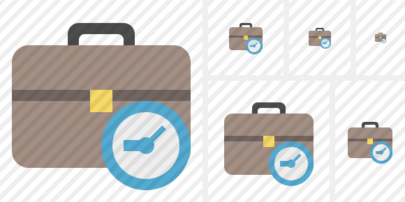 Briefcase Clock Icon