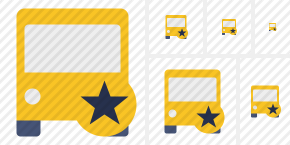 Bus 2 Star Icon Bus 2 Star Icon