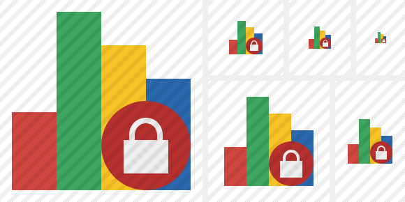 Chart Lock Icon Chart Lock Icon