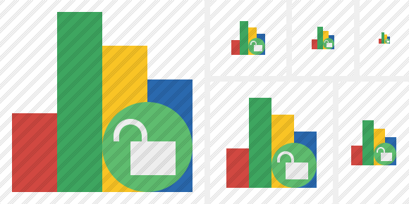 Chart Unlock Icon Chart Unlock Icon