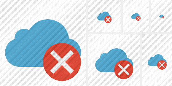Cloud Blue Cancel Symbol Cloud Blue Cancel Symbol
