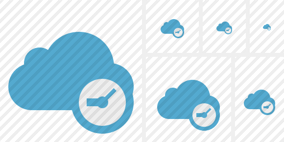 Cloud Blue Clock Icon