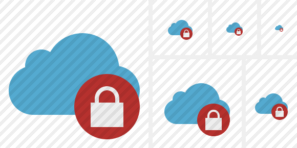 Cloud Blue Lock Symbol Cloud Blue Lock Symbol