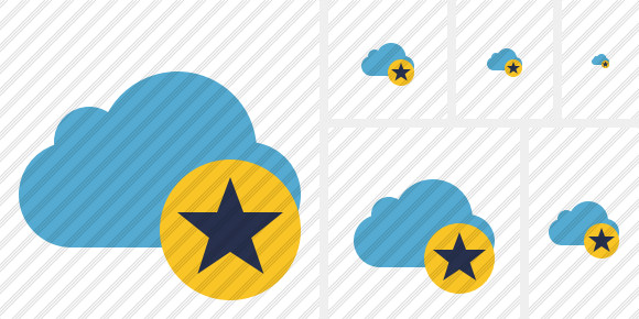 Cloud Blue Star Symbol Cloud Blue Star Symbol