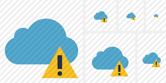 Cloud Blue Warning Symbol Cloud Blue Warning Symbol