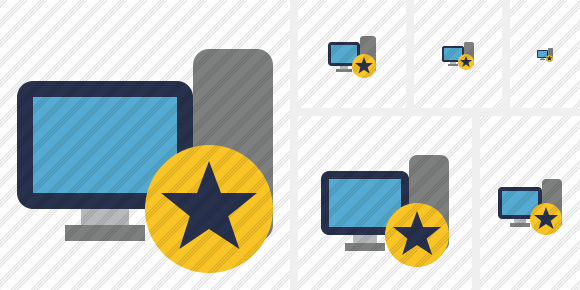 Computer Star Icon Computer Star Icon