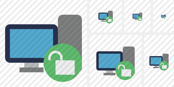 Computer Unlock Icon Computer Unlock Icon