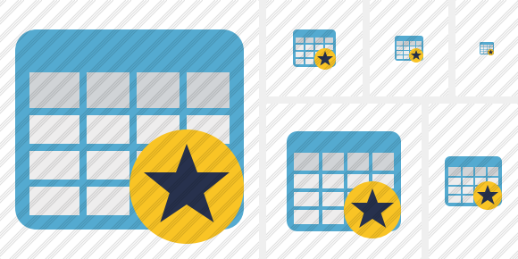 Database Table Star Symbol