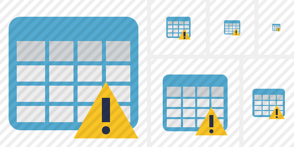 Icône Database Table Warning