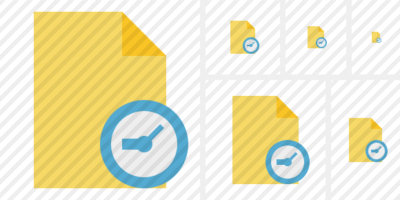 Document Blank 2 Clock Icon Document Blank 2 Clock Icon