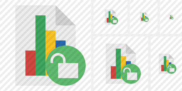 Document Chart Unlock Symbol