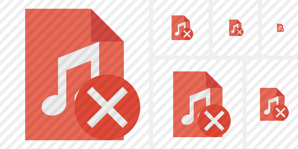 File Music Cancel Icon File Music Cancel Icon