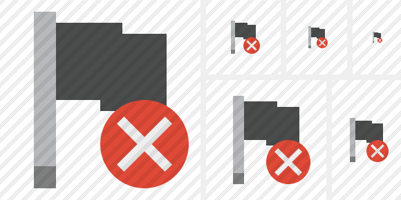 Icône Flag Dark Cancel Icône Flag Dark Cancel