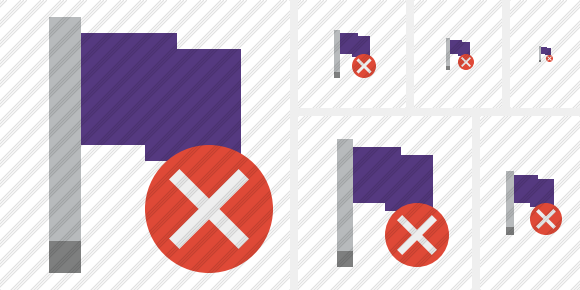 Flag Purple Cancel Symbol